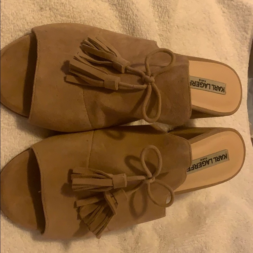 Karl Lagerfeld Suede Sandals Size 10